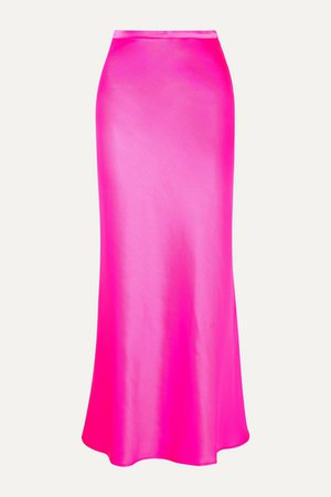 BERNADETTE | Florence neon stretch-silk satin maxi skirt | NET-A-PORTER.COM