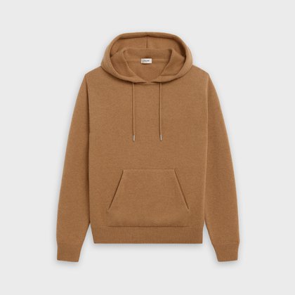 SWEATER WITH HOOD IN ICONIC CASHMERE - Brown - 2A19E152I.02CM | CELINE