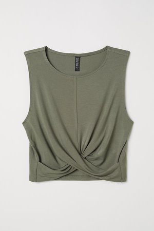 Jersey Top | Khaki green | WOMEN | H&M US