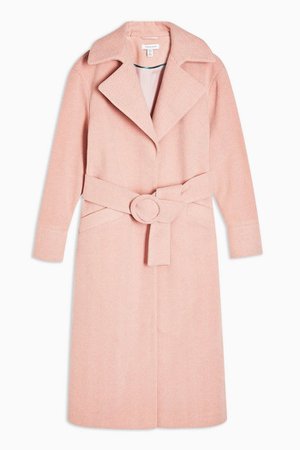 TALL Pink Herringbone Coat | Topshop