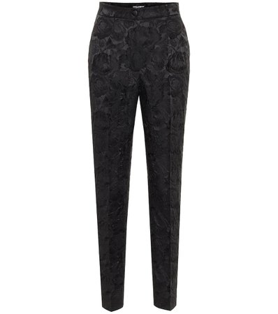 High-Rise Jacquard Skinny Pants - Dolce & Gabbana | Mytheresa