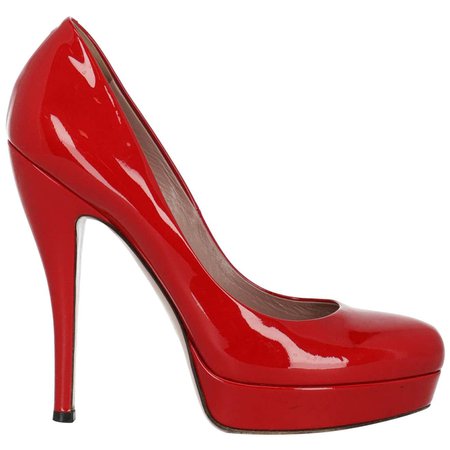 *clipped by @luci-her* Gucci Women Pumps Red Leather IT 37 For Sale at 1stDibs