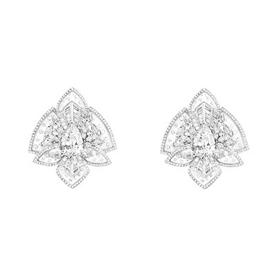 Boucheron, Lys Radiant set pear diamond, rock crystal and diamonds, on white gold