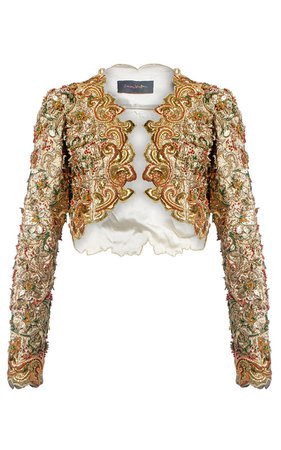 Romance Was Born Gold Brocade Embroidered Jacket | Moda Operandi