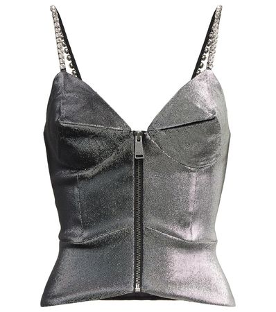 Area - Embellished metallic corset top | Mytheresa