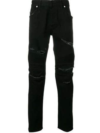 Balmain Ripped Detail Jeans - Farfetch