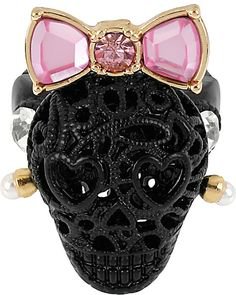 Betsey Johnson skull ring with bow