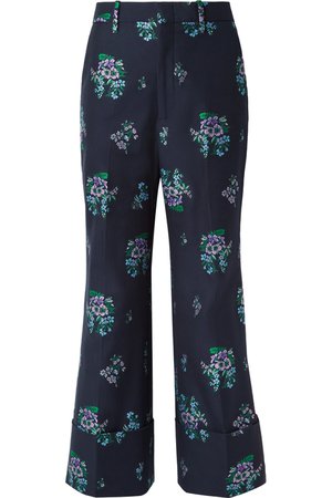 Gucci | Cotton and wool-blend jacquard wide-leg pants | NET-A-PORTER.COM