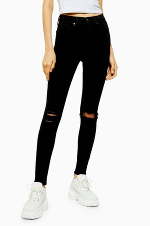 Black Wash Ripped Jamie Skinny Jeans | Topshop