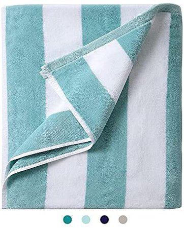 Amazon.com: LULUHOME Plush Oversized Beach Towel - Fluffy Cotton 36 x 70 Inch Mystical Blue Striped Pool Towel, Large Summer Swimming Cabana Towel: Kitchen & Dining