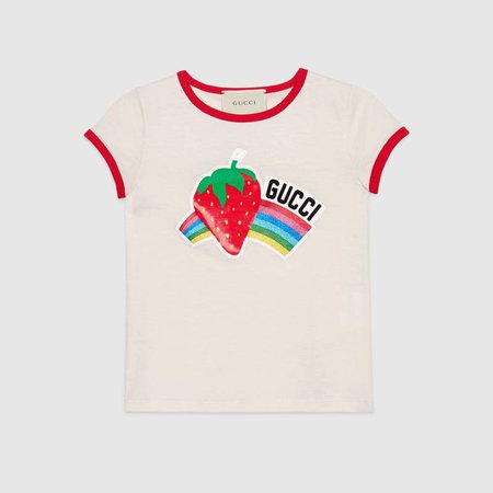 Children's T-shirt with strawberry print - Gucci Girls 4-12m 526915X3O769026