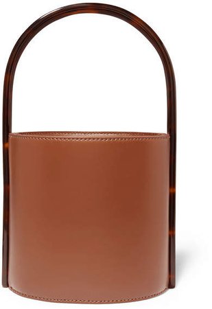 Bissett Leather And Tortoiseshell Acrylic Bucket Bag - Tan