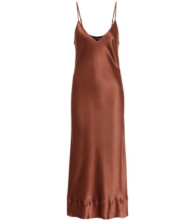 Lee Mathews Stella Silk-Satin Slip Dress