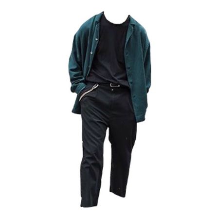black green mens outfit png