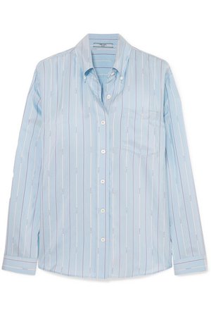 Prada | Striped silk-satin shirt | NET-A-PORTER.COM