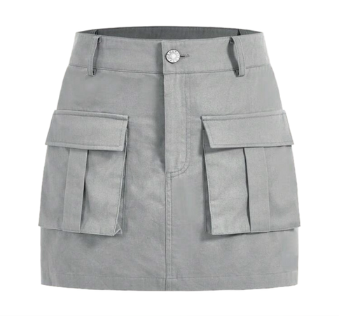 light grey denim skirt