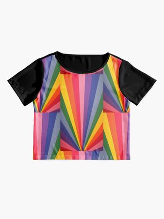 "Rainbow Stripes Pattern" T-shirt for Sale by thesaturnking | Redbubble | 60s women's clothes - 60s pattern women's clothes - woodstock women's clothes