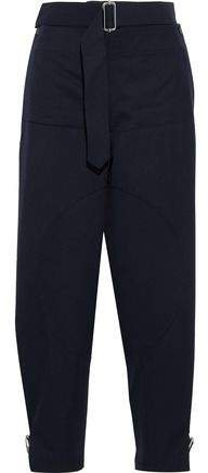Layered Belted Wool-twill Tapered Pants