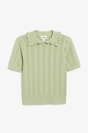 Knit top - Pistachio - Knitted tops - Monki WW