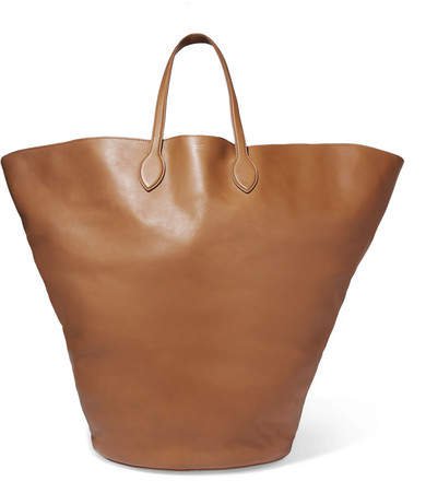 Circle Large Leather Tote - Camel
