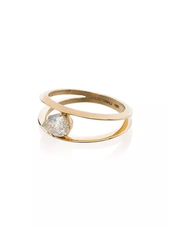 Jade Trau yellow gold sadie soltaire diamond ring $5,364 - Shop SS19 Online - Fast Delivery, Price