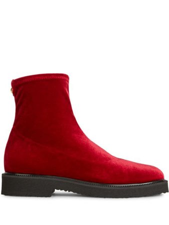 Giuseppe Zanotti velvet-effect ankle boots red I970069K01 - Farfetch