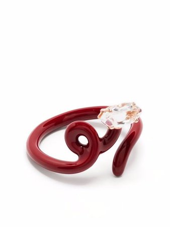 Bea Bongiasca Baby Vine Tendril 9kt crystal-embellished Ring - Farfetch