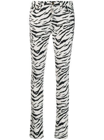 Saint Laurent Zebra Print Skinny Jeans
