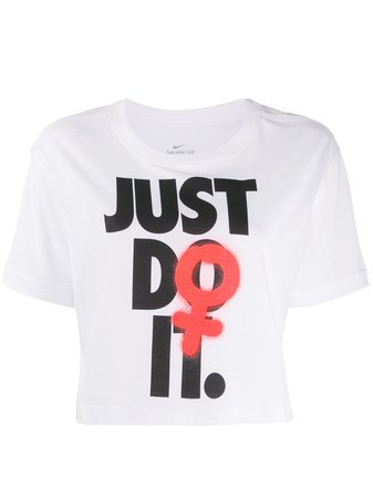 White Nike Script Print T-shirt | Farfetch.com