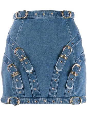 Versace Jeans Couture buckle detail mini skirt