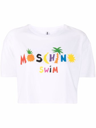 Moschino logo-print cropped T-shirt