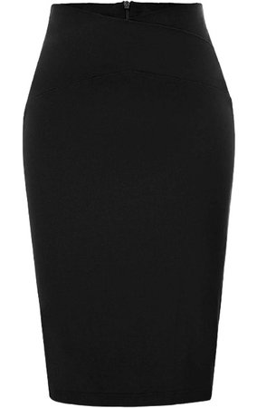 smooth black pencil skirt