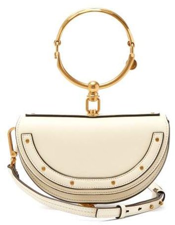 Nile Small Leather Clutch Bag - Womens - White
