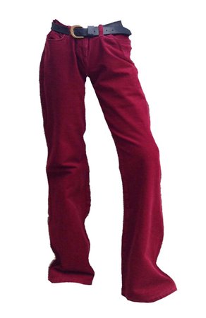 burgundy chenille-cotton trousers