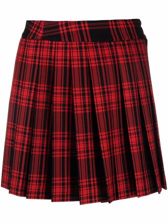 P.A.R.O.S.H. tartan-check pleated skirt