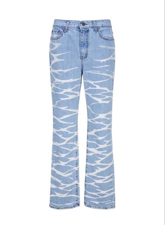 THEOPENPRODUCT ACID WASH STRAIGHT JEANS, SKY BLUE