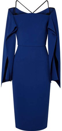 Fenland Off-the-shoulder Cady Dress - Royal blue