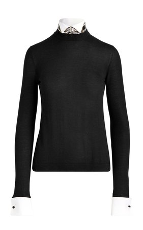 Ralph Lauren Crystal-Collar Cashmere Sweater