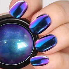 Turquoise Purple Nails