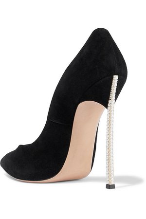 Blade faux pearl-embellished suede pumps | CASADEI | Sale up to 70% off | THE OUTNET