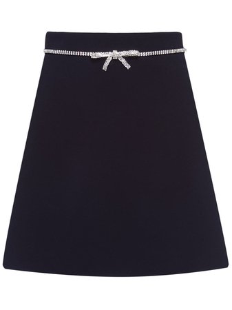 Miu Miu Bow Embellished Skirt | Farfetch.com
