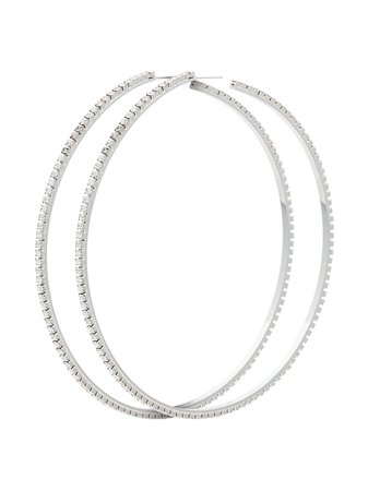 Area Silver Metallic Dorinda Crystal Earrings - Farfetch