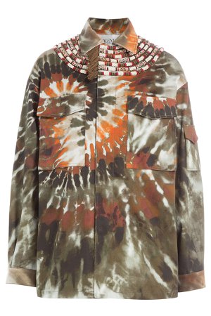 Printed Cotton Jacket with Fringed Embellishment Gr. IT 40