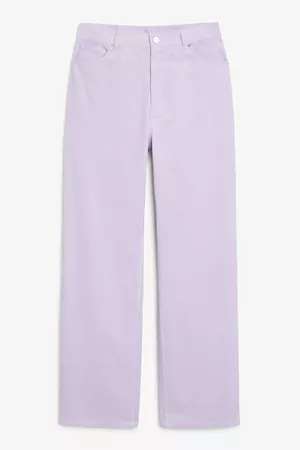 Yoko corduroy trousers - Lavender - Trousers - Monki AT