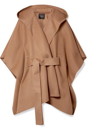 Theory | New Divide belted hooded wool and cashmere-blend poncho | NET-A-PORTER.COM