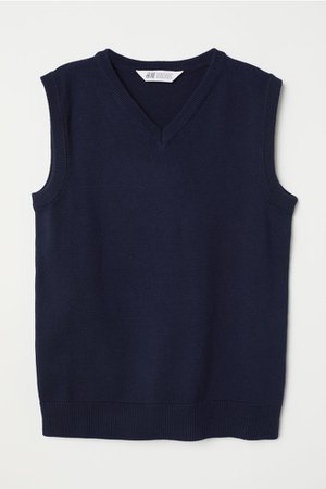 Fine-knit Sweater Vest - Dark blue - Kids | H&M US
