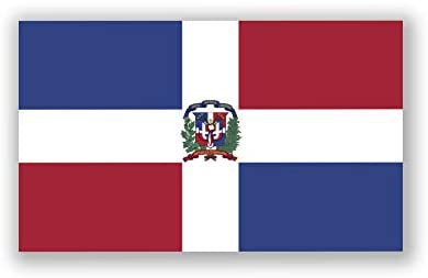 Dominican Republic Flag Decal Stickers | Official Flag of The Dominican Republic Flag Stickers |5-Inches by 3-Inches | Premium Quality Vinyl | PD418: Automotive