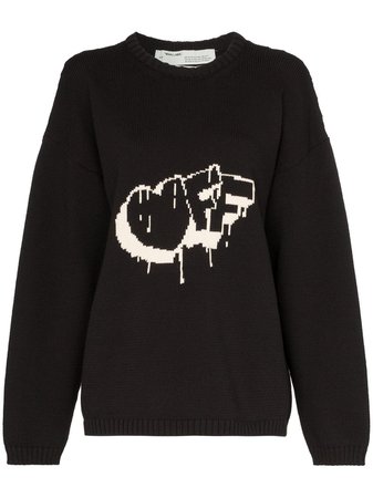 Off-White Logo Knitted Jumper | Farfetch.com