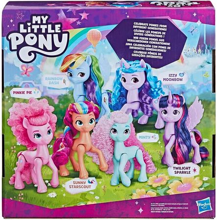 Amazon.com: My Little Pony Dolls Rainbow Celebration, 6 Pony Figure Set, 5.5-Inch Dolls, Toys for 3 Year Old Girls and Boys, Unicorn Toys (Amazon Exclusive) : My Little Pony: Toys & Games