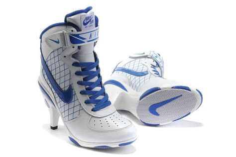 Nike Air Force 1 Heels Ankle Boots White Blue Fashion Cheap | Nike high heels, Nike heels, Nike air force high
